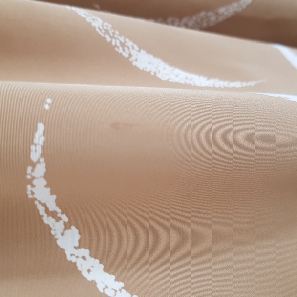 Beautiful Tan & White Patterned Vintage Midi Dress Size S - Picture 9 of 9